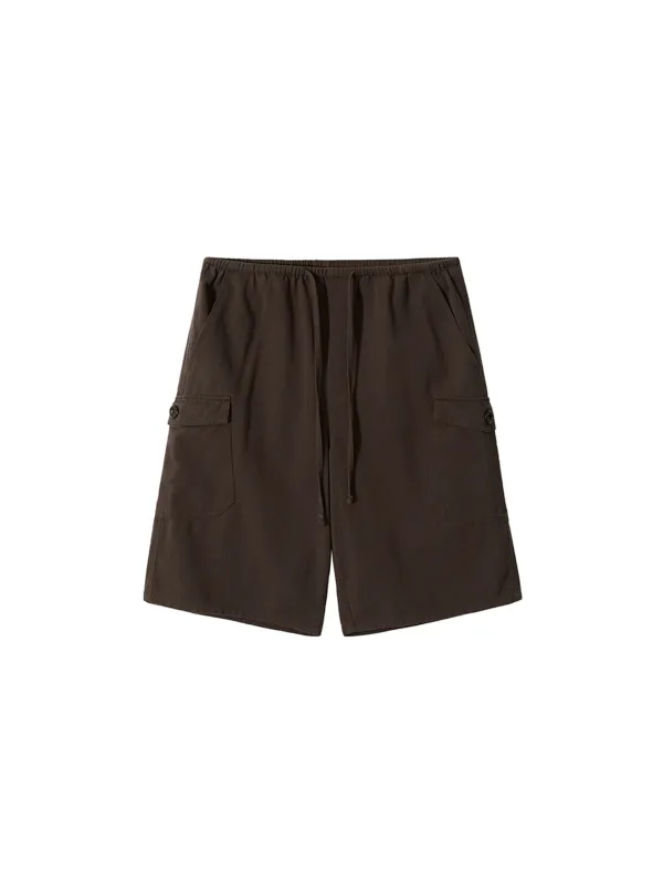 Washed Cargo Bermuda Shorts Brown