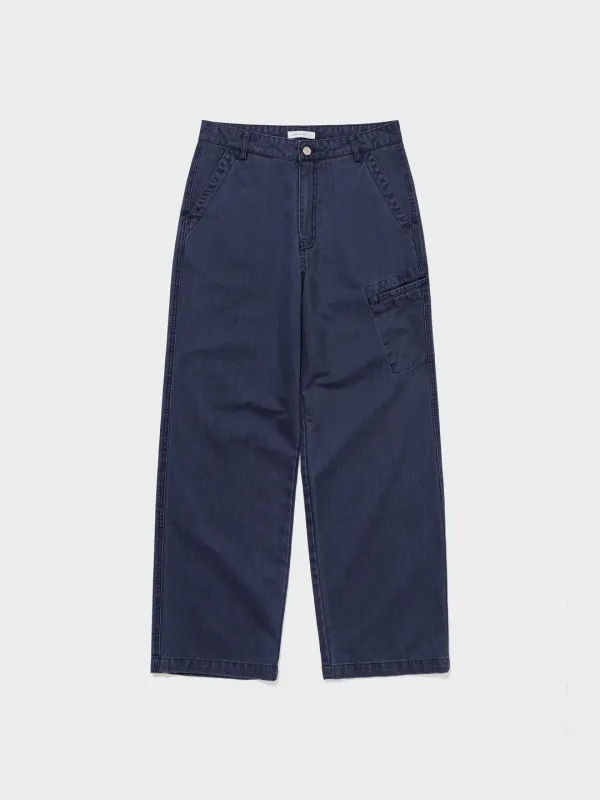 Washed Cotton Utility Pants_Navy Blue