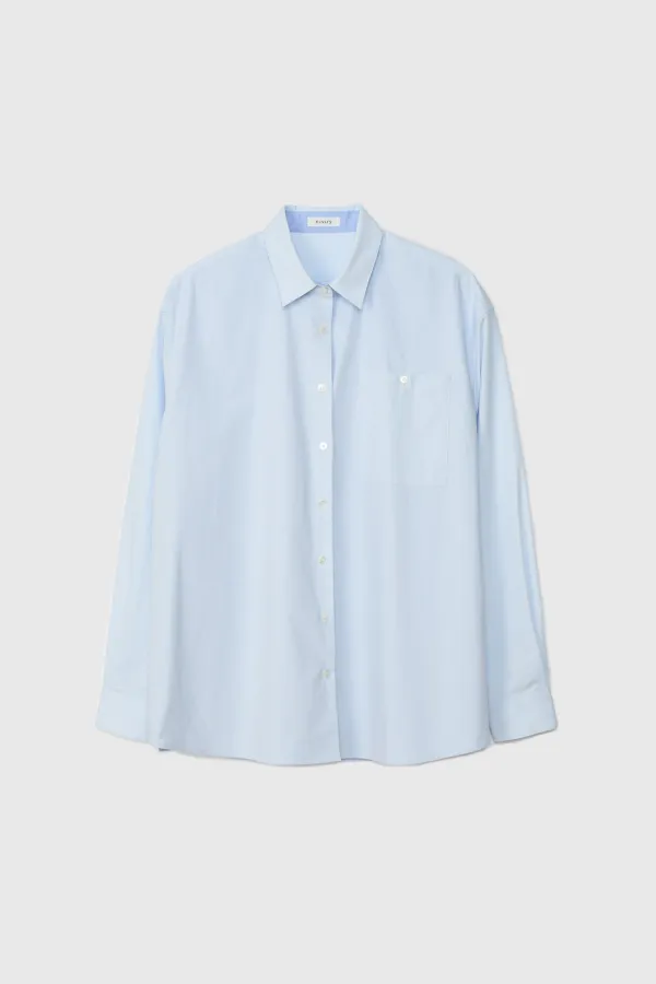 Cotton Contrast Shirt (Light Blue/Blue)