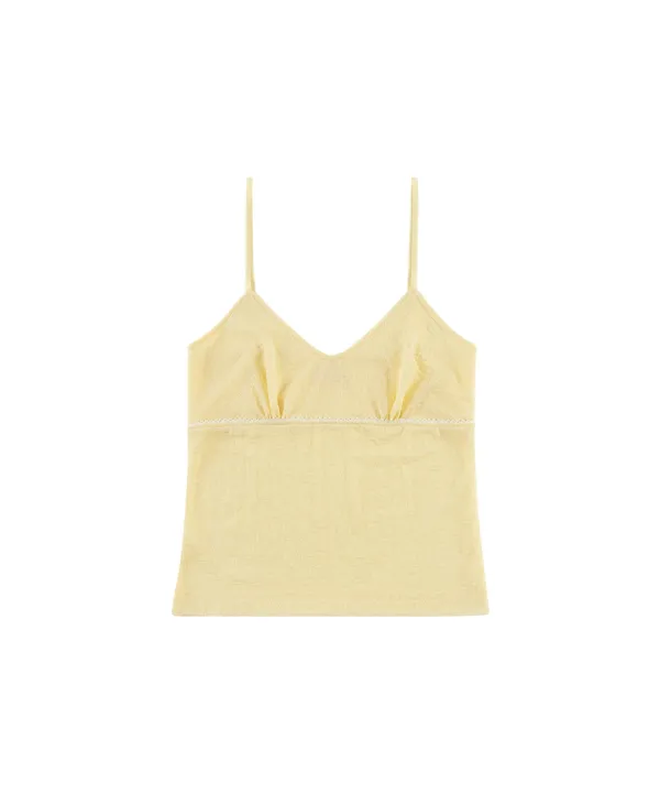 A3590 레이스 슬리브리스 탑_Yellow
