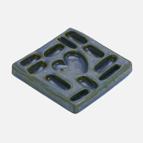 ceramic peep holder-blue green