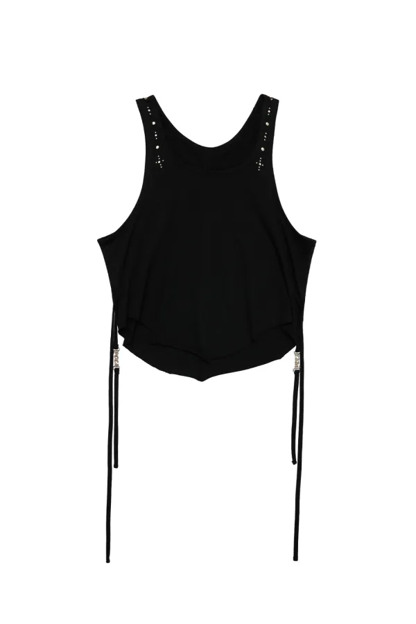 SIDE STRING TANK TOP BLACK