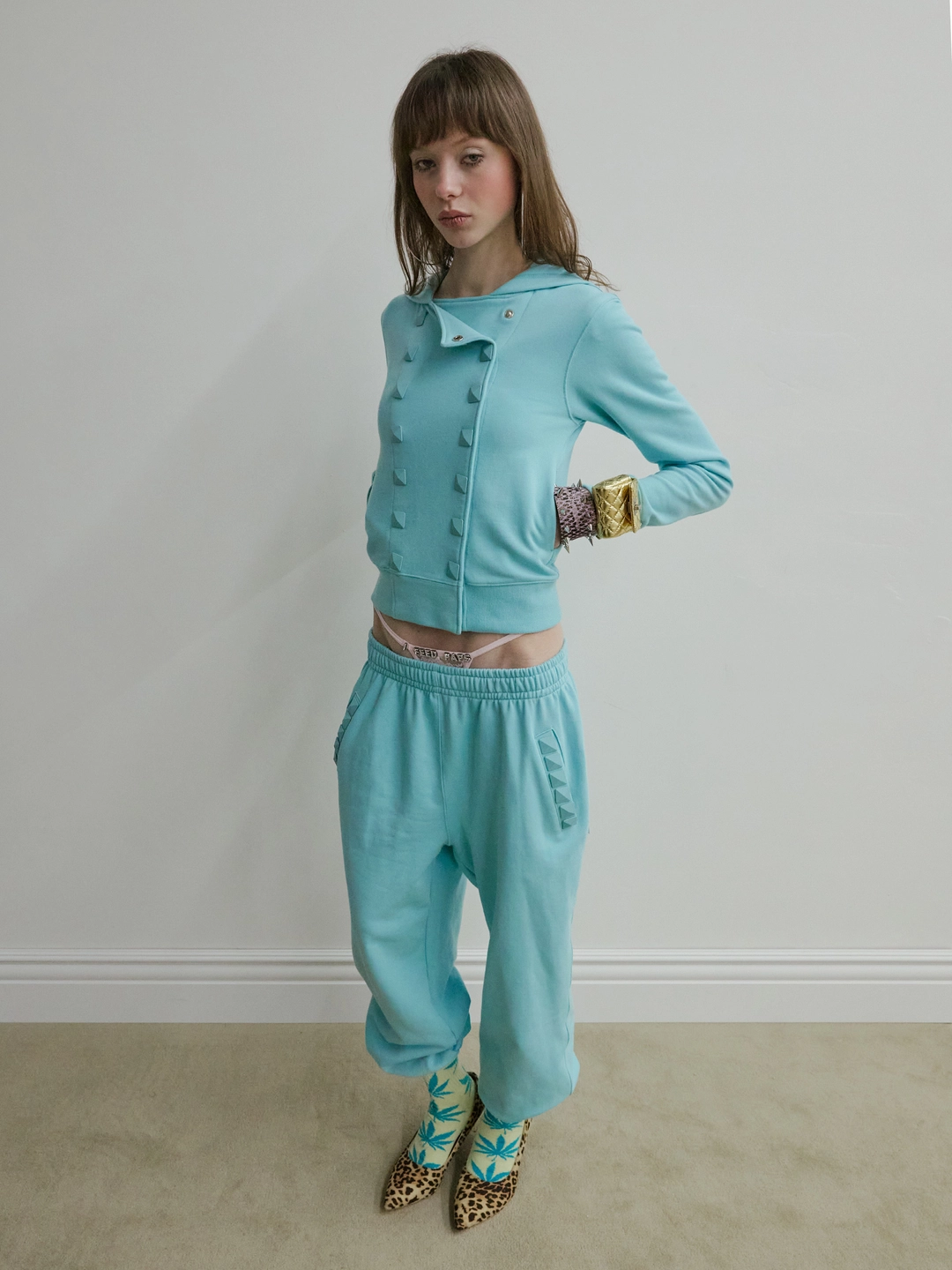 스컬프터 Napoleon Stud Hoodie Acid Blue 상품 이미지 3