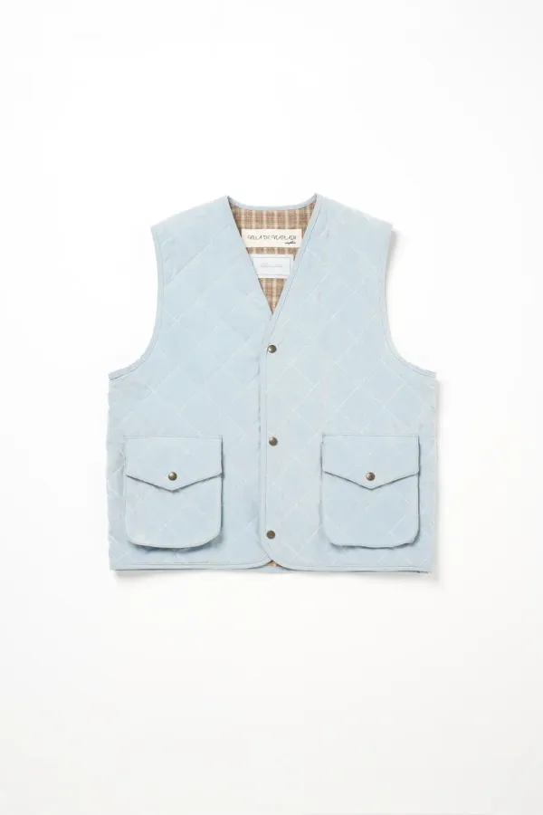 Via Suede quilt vest (Skyblue)