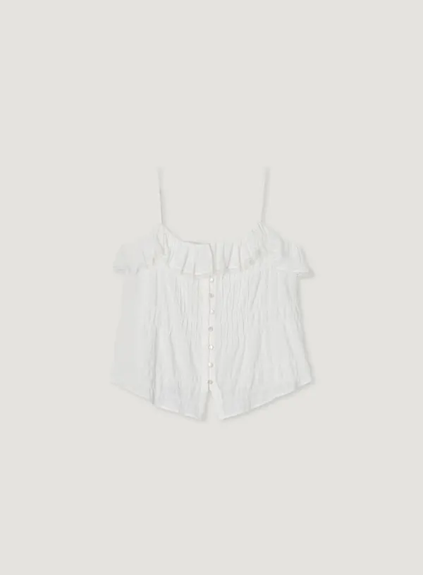 DASHA FRILL SLEEVELESS_IVORY