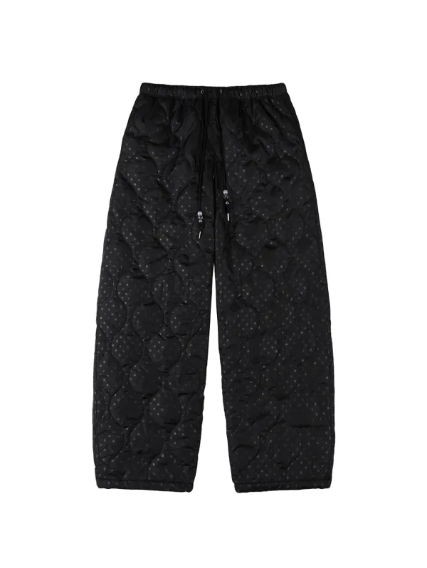 DOT QUILTED PANTS [BLACK]