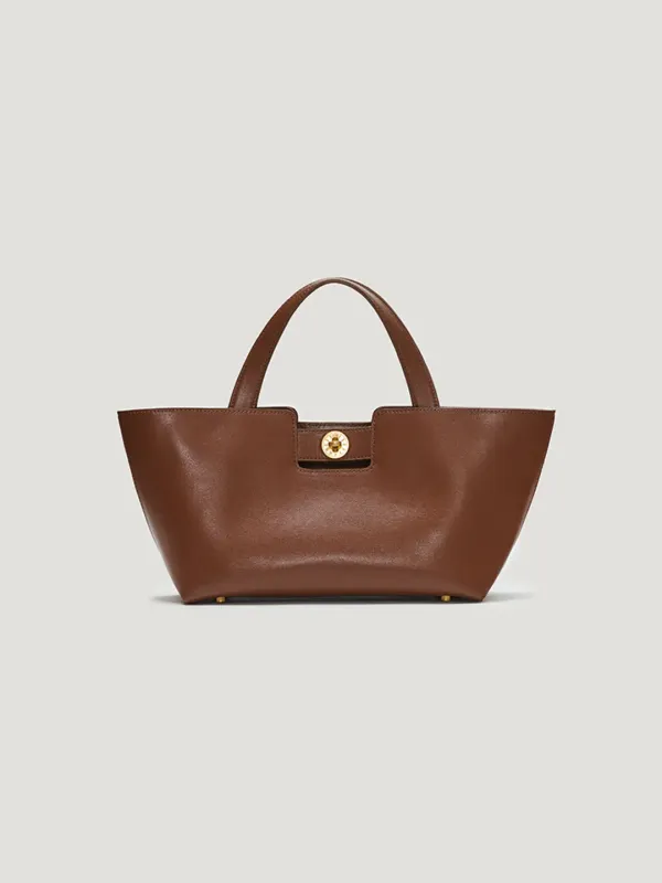 Time tote bag Small Tan brown