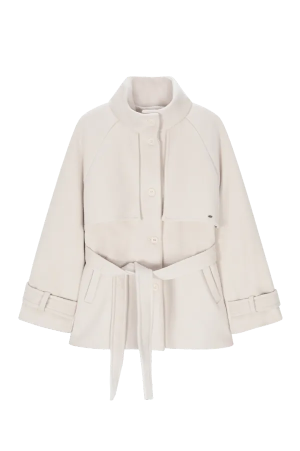 Milky trench wool coat