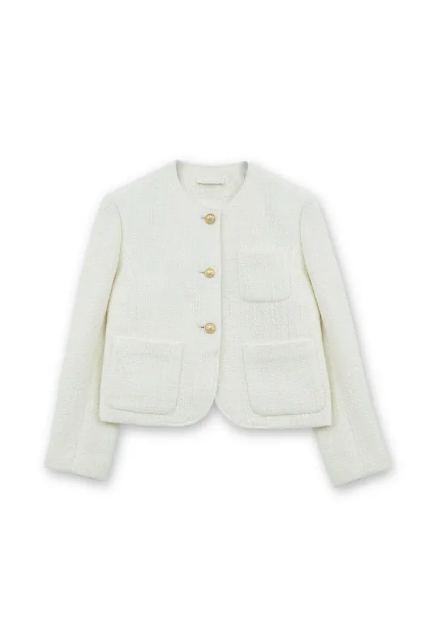 W Tweed Jacket, Ivory