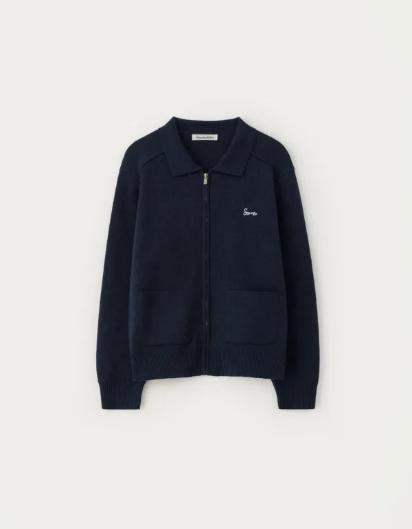 Unit Knit Zip-Up - Navy