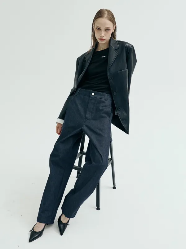 MUSÉE Bastille Utility Wide Denim Pants_Navy
