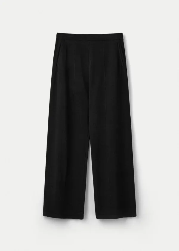 [3rd] Center Lined Wide Fit Pants_Black
