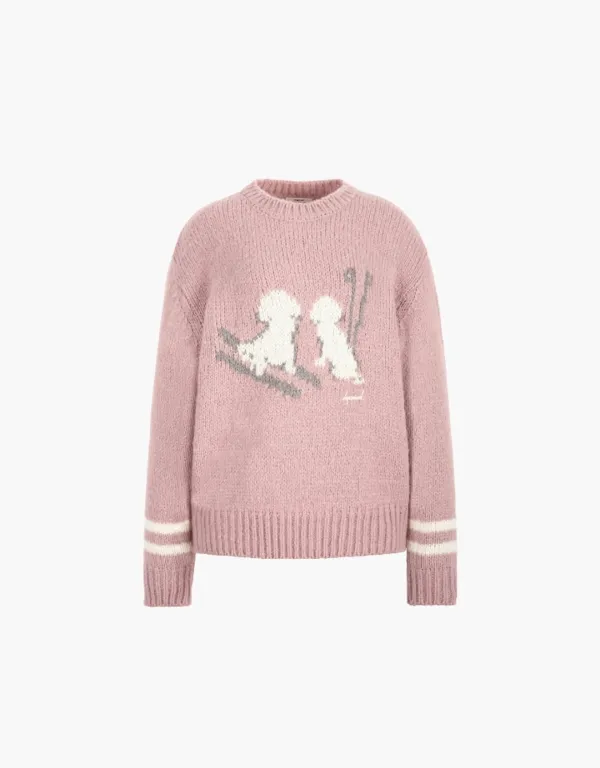 ski graphic pullover - indian pink