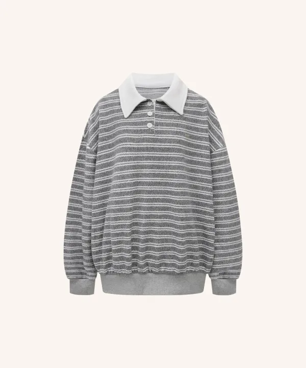 Bedis Rugby Stripe Sweatshirt ( Grey )