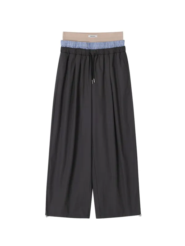 SAGGING LAYERED PANTS_CHARCOAL