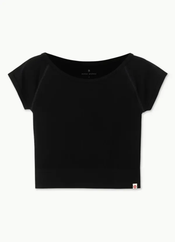 Seamless cap sleeve_Black