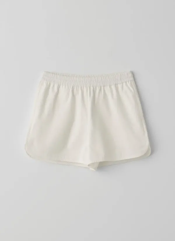 cotton linen banding shorts (white)
