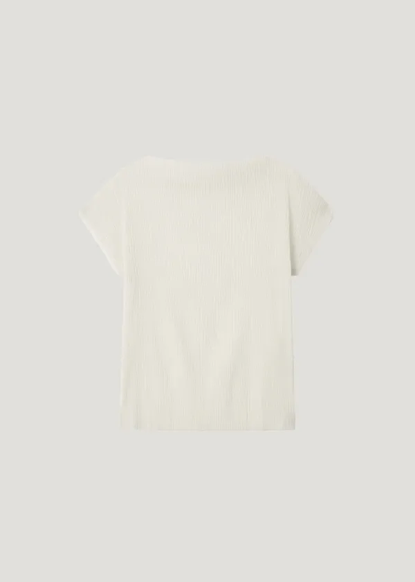 Pleated Mock Top_Cream