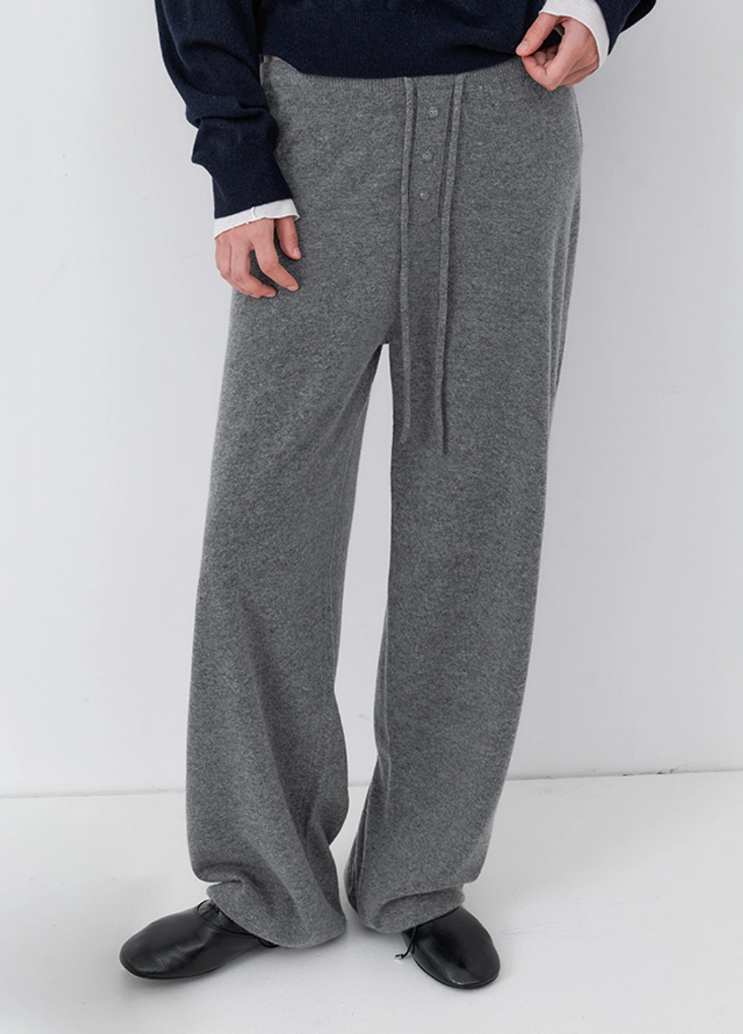 아뜰리에 나인 (PT-5823)AN WOOL LOOSE FIT BUTTON KNIT PANTS SET-UP 상품 이미지 3