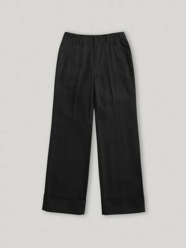 Telescope Turn-Up Pants Black