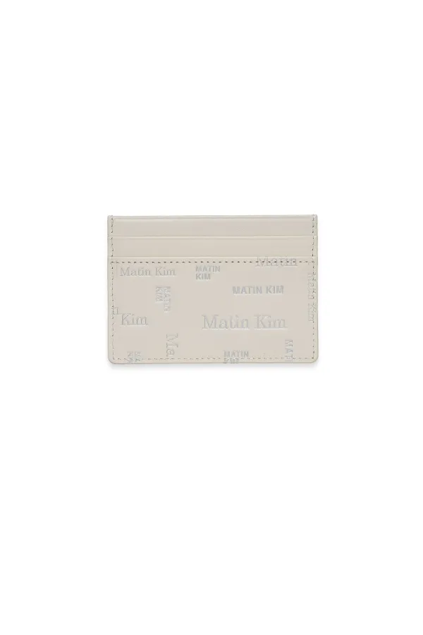 MATIN ALL-OVER LOGO CARD WALLET IN IVORY