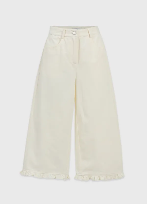  [25-36]  Lesha Frill Wide Capri Pants  레샤 프릴 와이드 카프리 팬츠 (봄-여름-데일리룩-캐주얼룩-출근룩-빈티지-여름바지-체형보완-여름코디-코튼팬츠-세미와이드-카프리-자체제작) 