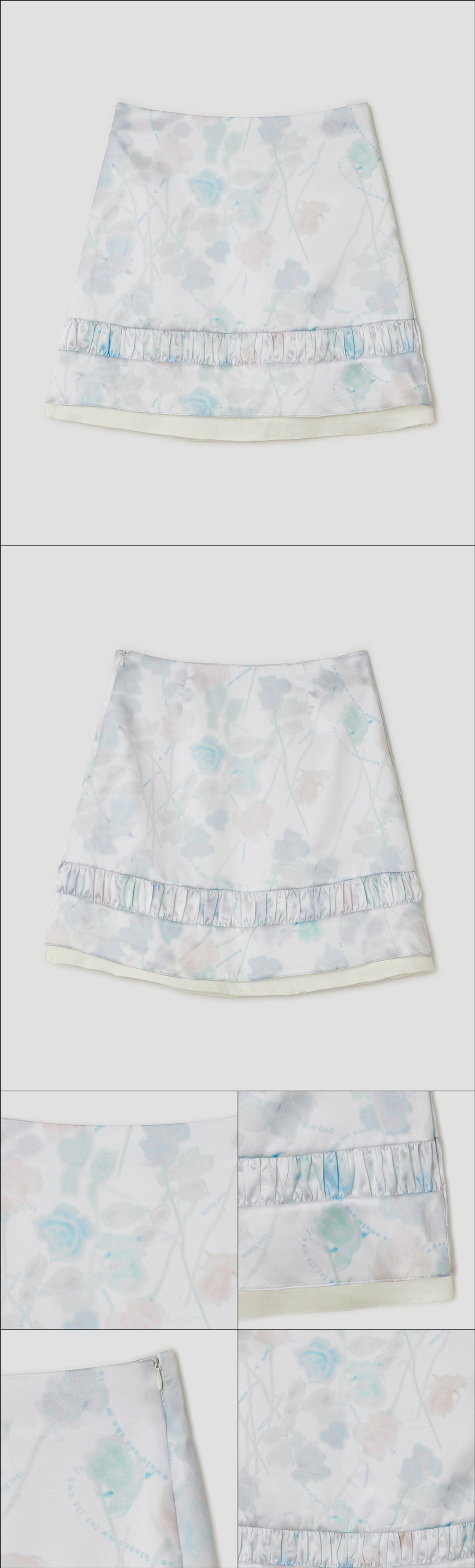 타입서비스 Hazy Petal Shirred Skirt [White] 상품 이미지 2