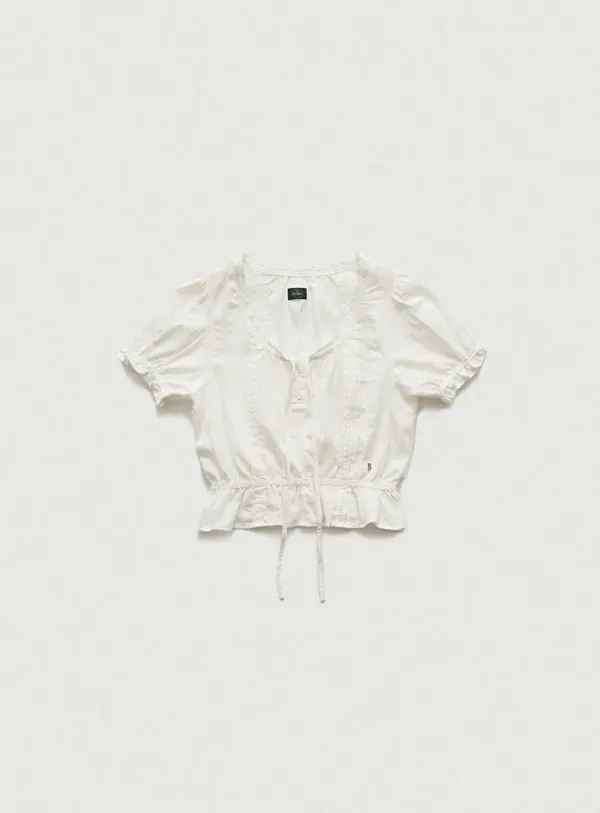 Sud Pleatib Blouse_White