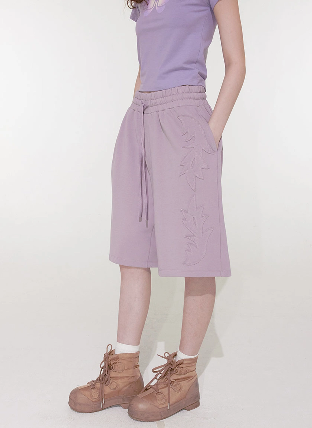 루루서울 Western Sweat Shorts (Purple) 상품 이미지 2
