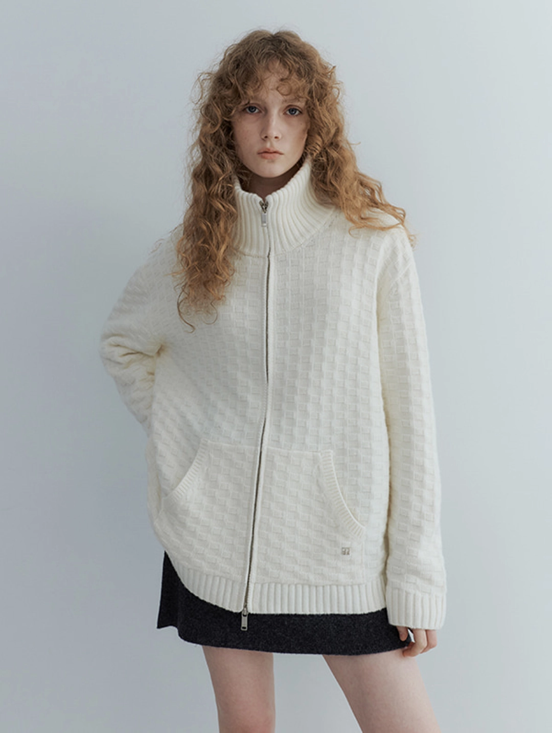 오디에스 Merino Weave Zip-Up (Ivory) 상품 이미지 1