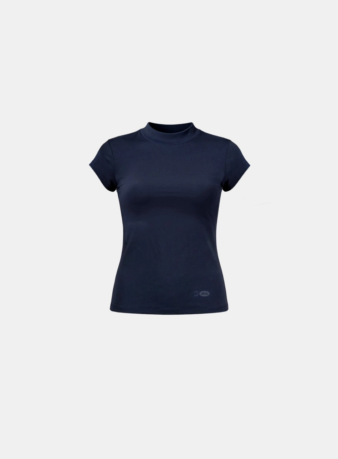 배드블러드 [w-tee26-110] Everyday Mock-Neck Short Sleeve T-Shirt - Navy 상품 이미지 1