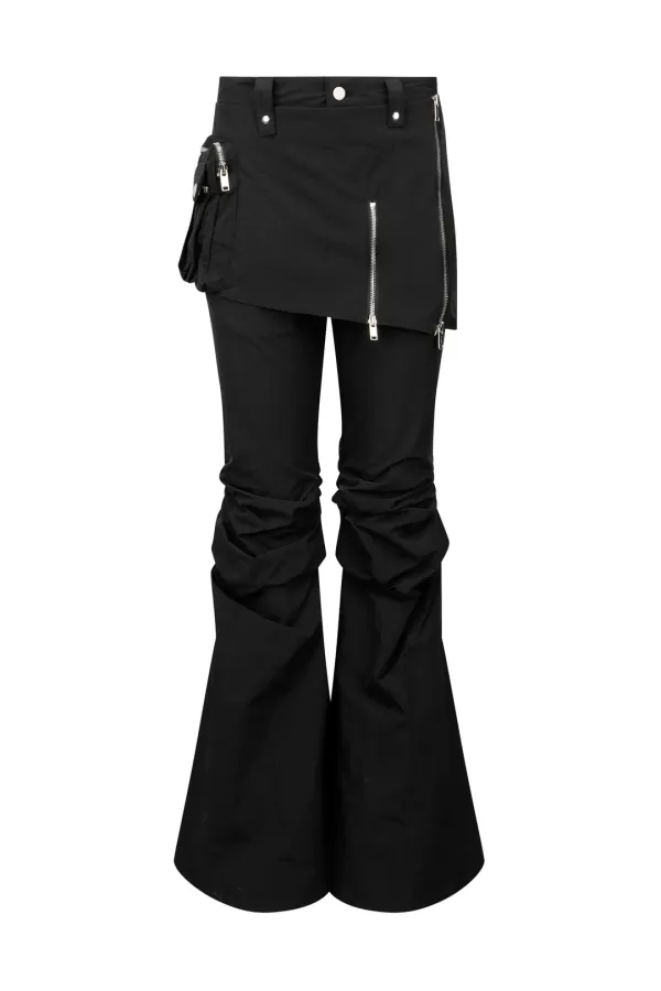BOOTS CUT SKIRT PANTS (UNISEX) BLACK