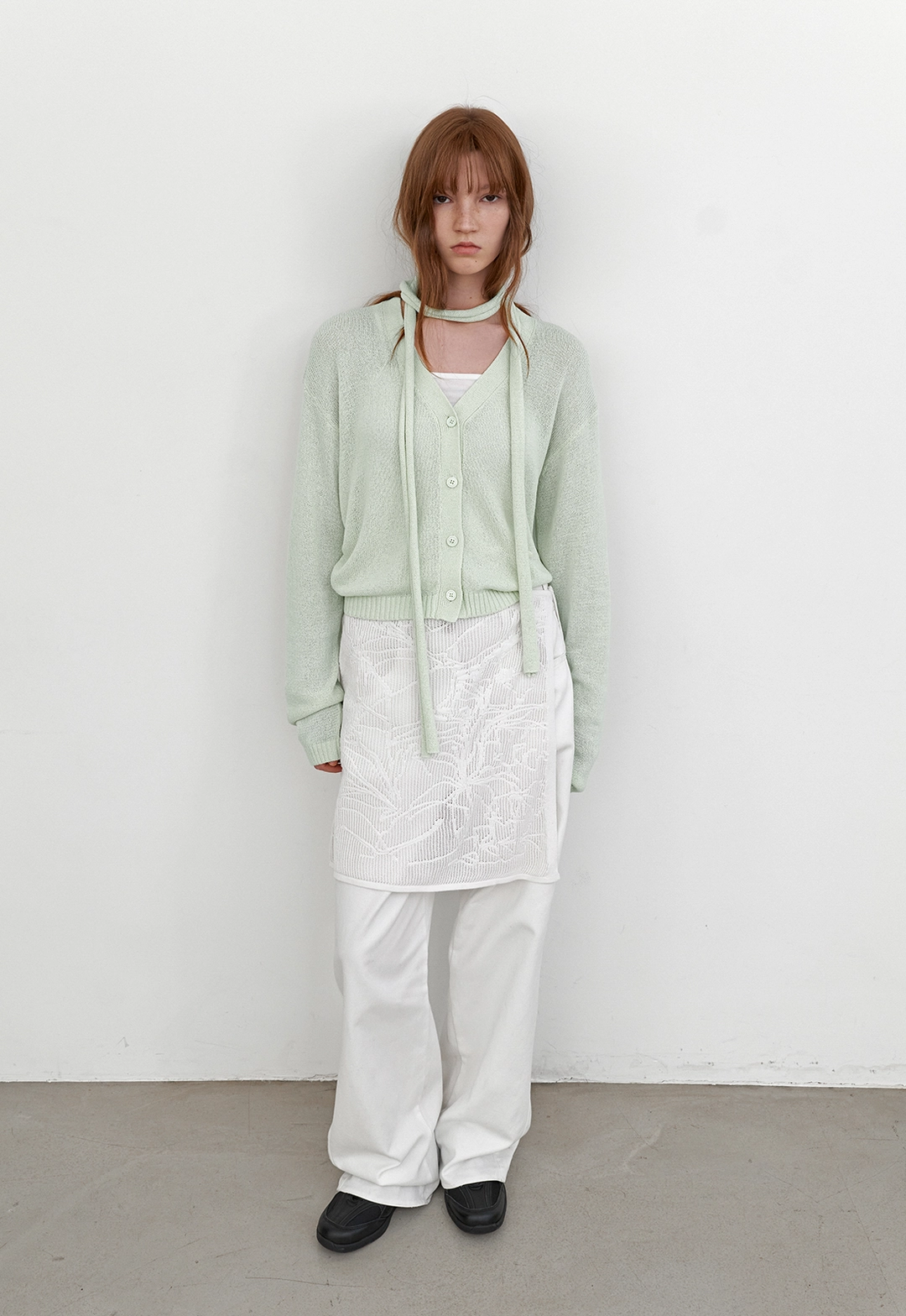 아뜰리에 나인 (SK-5078)FLOWER LACE LAYERD KNIT SKIRT 상품 이미지 2