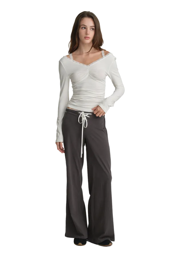 Ballerina lace long sleeve, White