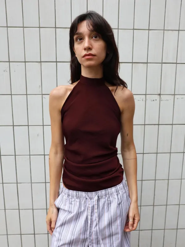 Deep Halter Top - Red