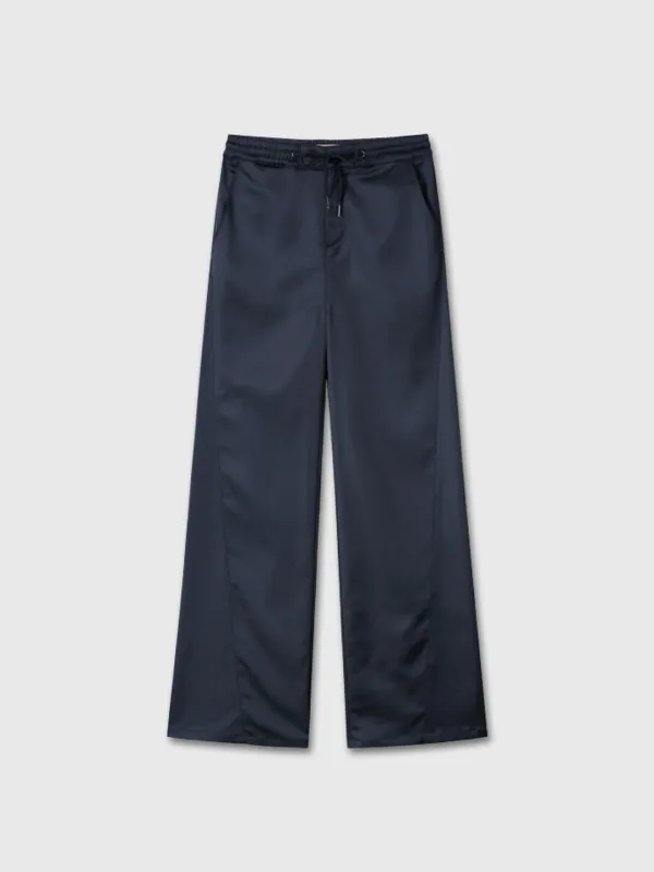 (W) SILKY BANDING LOUNGE PANTS_ NAVY