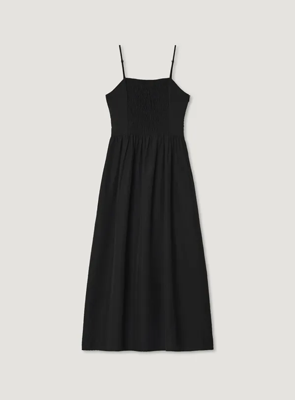 SHERRY SHIRRING ONE PIECE_BLACK