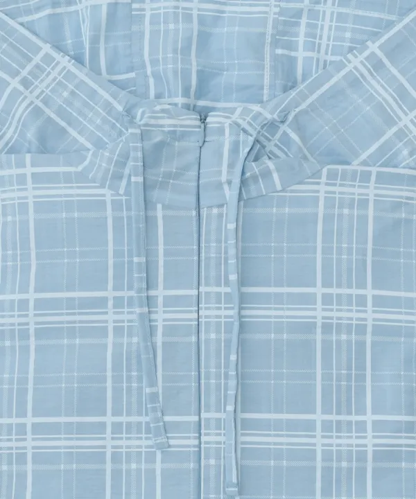 NYLON TARTAN HOODIE