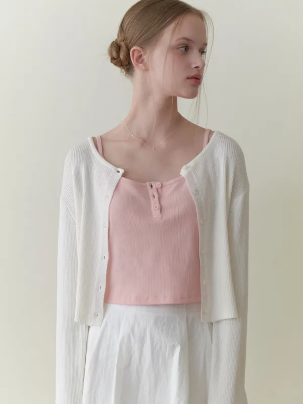 Snoozy round cardigan (ivory)