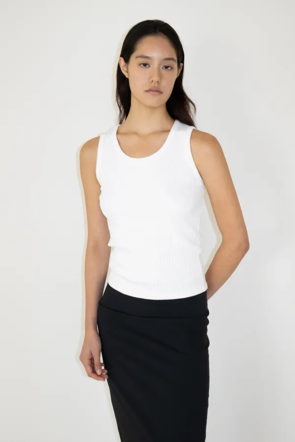 Ribbed Sleeveless Top (Ivory)