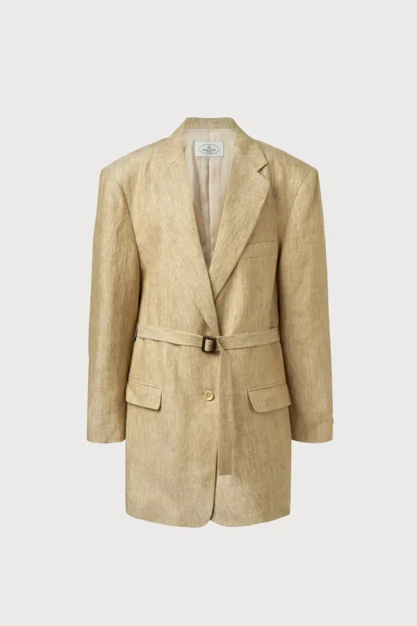 Part.6 Linen belt jacket (beige)