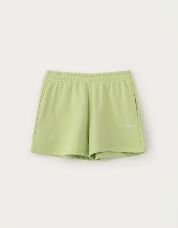Back Wave Logo Sweat Shorts - Lime