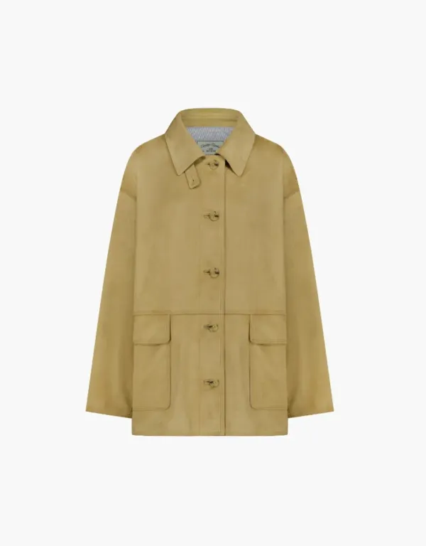 suede pocket single jacket - yellow beige