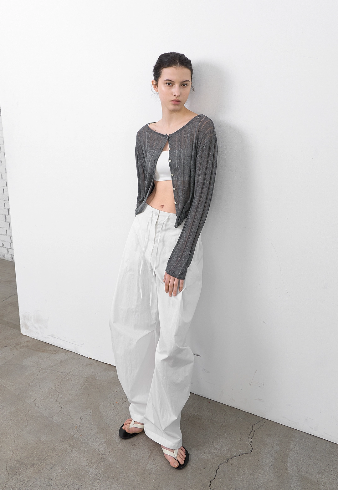 아뜰리에 나인 (CD-2271)LINEN SKASHI BOATNECK CROP CARDIGAN 상품 이미지 2