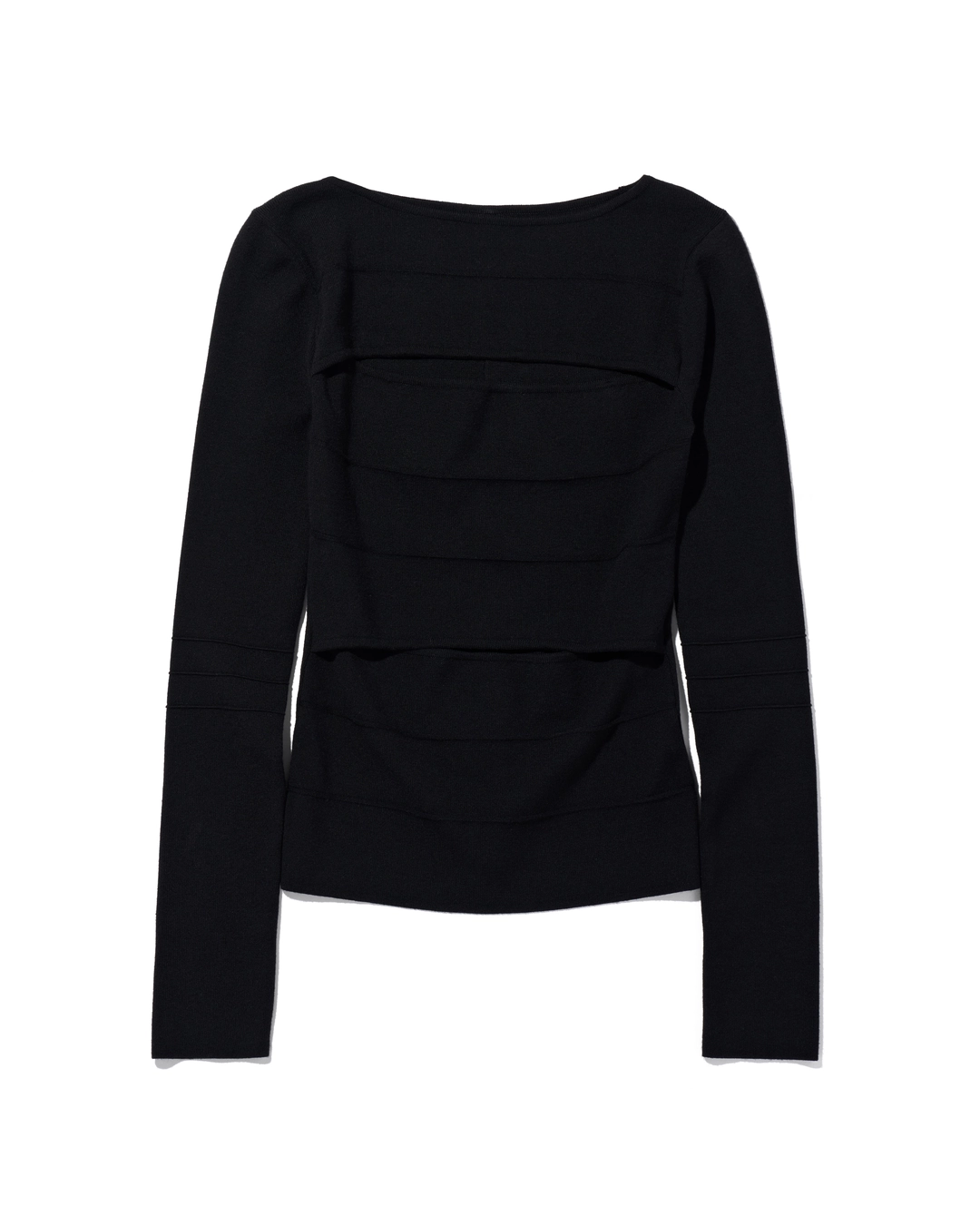 미스치프 SLASHED KNIT TOP_BLACK 상품 이미지 1
