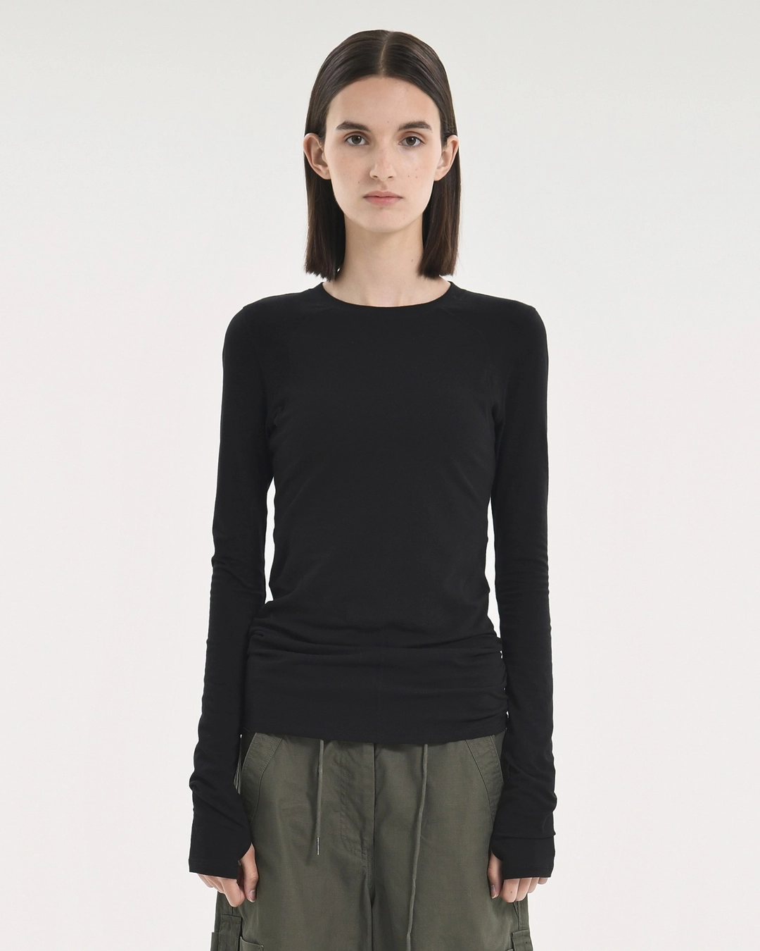 브라운야드 23FW W Line Long Sleeves, Black 상품 이미지 2