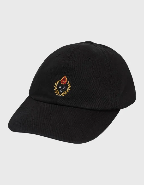 CREST WASHED TWILL CAP / Black