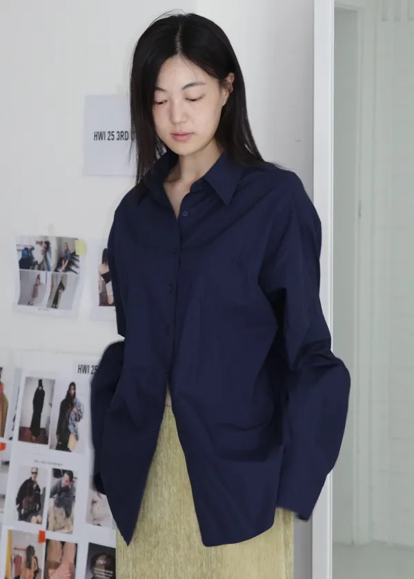 [ 바로배송 ] HWI LOGO SHIRT 2 [NAVY]