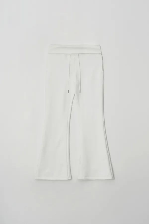lounge foldover boots-cut pants (ivory)