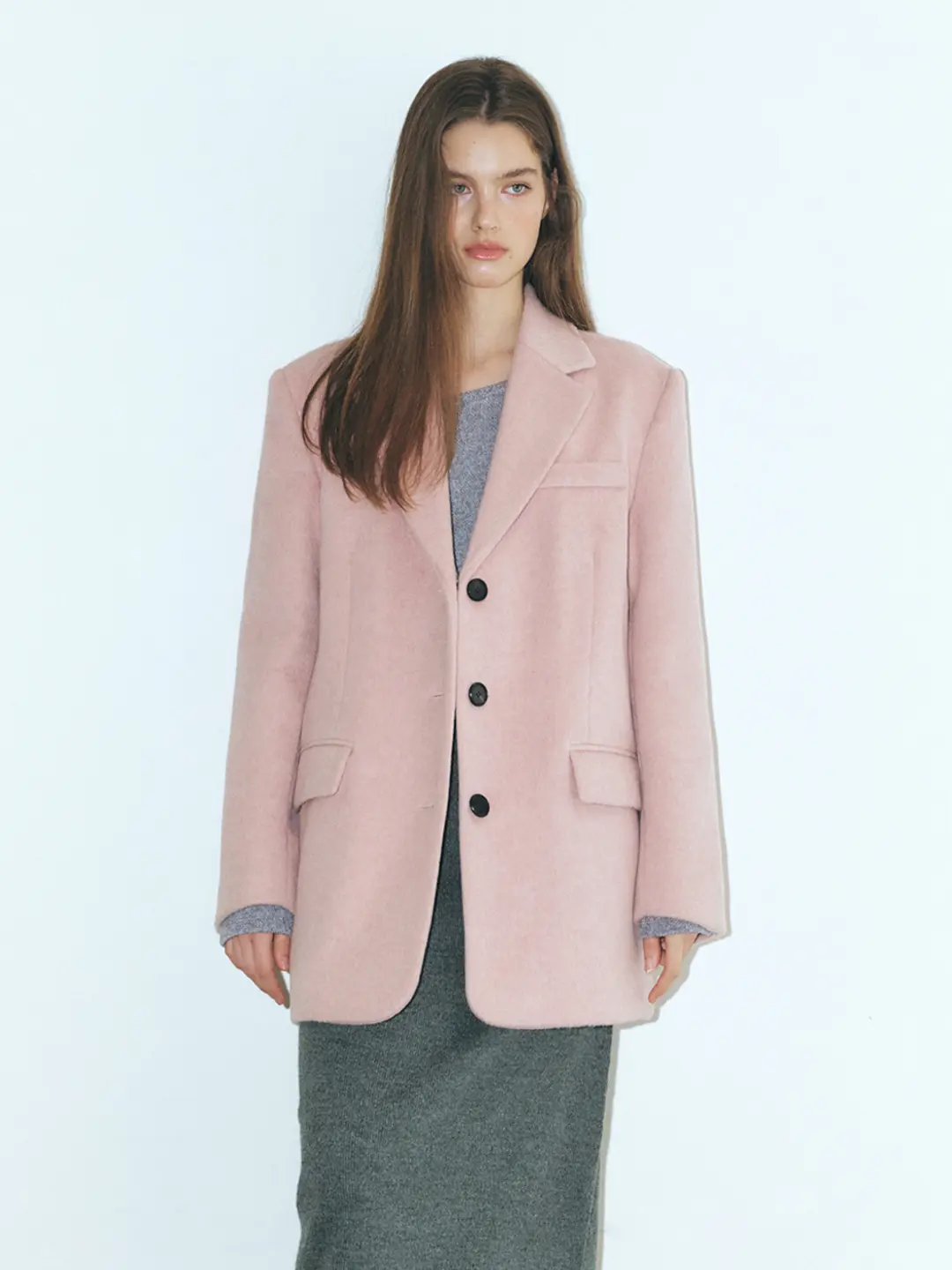 에트몽 Alpaca Wool Winter Jacket, Pink 상품 이미지 2